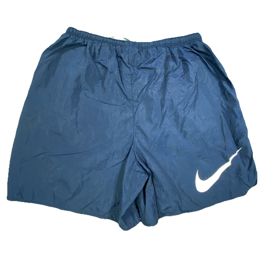 Vintage Nike Shorts Men 2XL Blue Big Swoosh Lined Patrick Ewing USA Dazzle Shiny
